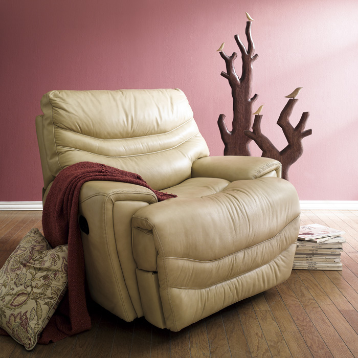 <b> E543-Ivory </b> <br>Automatic Leather Recliner