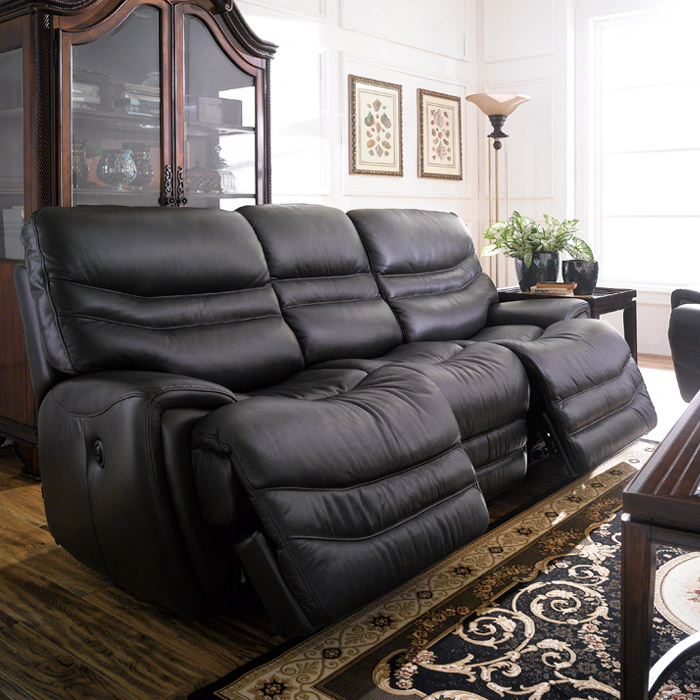 <b> E543-Black </b> Power Leather Recliner Sofa