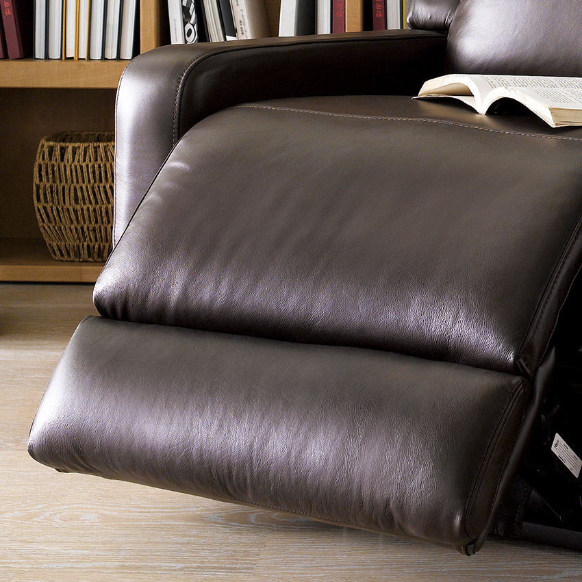 <b> E322 </b> Brown Leather Recliner Chair <br><font color=#B9062F>