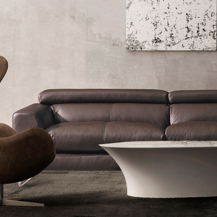 <b> MU-A0030-Brown </b> <br>Top Leather Sofa w/ Chaise