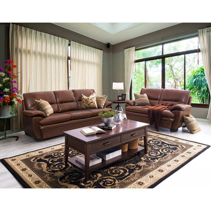 <b> 7893-A-Y-2S-Brown </b> Leather Loveseat 