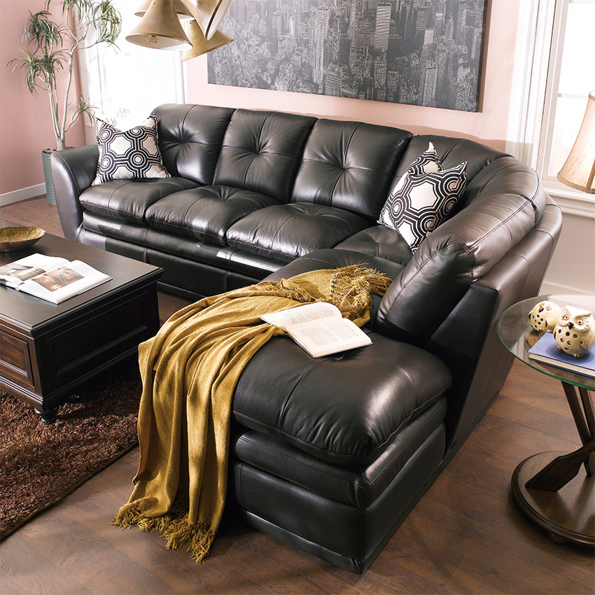 <b>8188-Brown</b>Leather Chaise Sofa