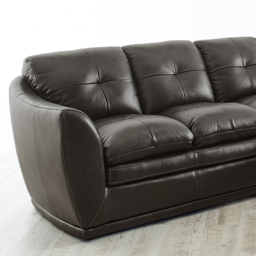 <b>8188-Brown</b>Leather Chaise Sofa