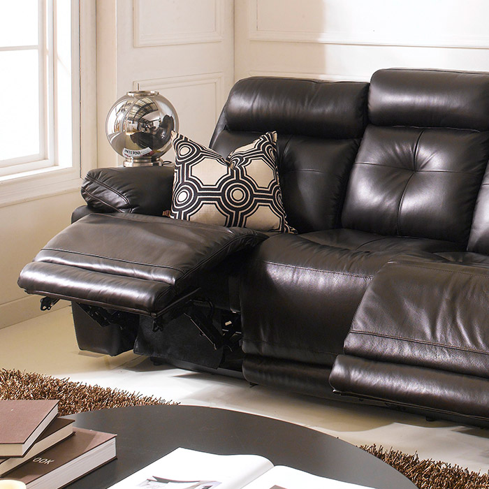 <b>E1460-Brown</b>Leather Recliner Sofa