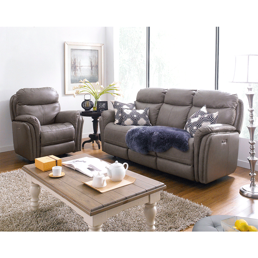 <b>E1309-Grey-C</b> Leather Recliner Chair