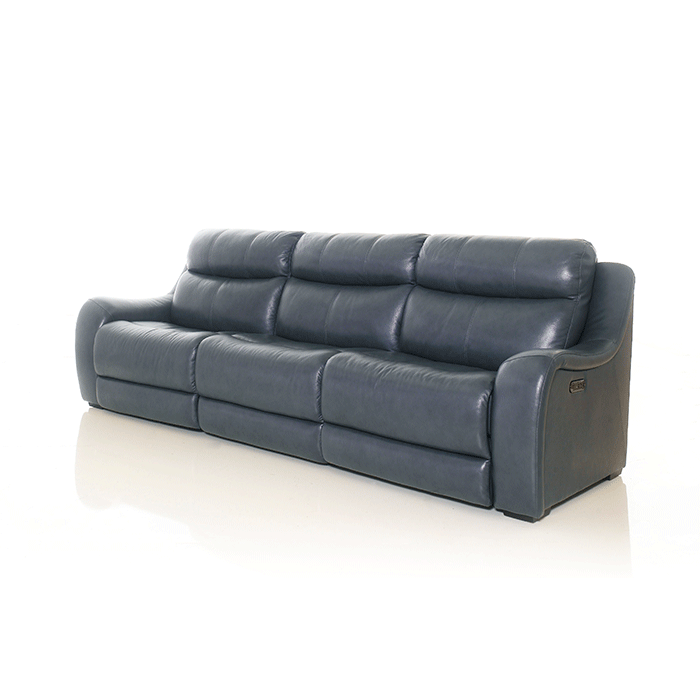 <b>E1502-Pacific Blue</b>Leather Recliner Sofa