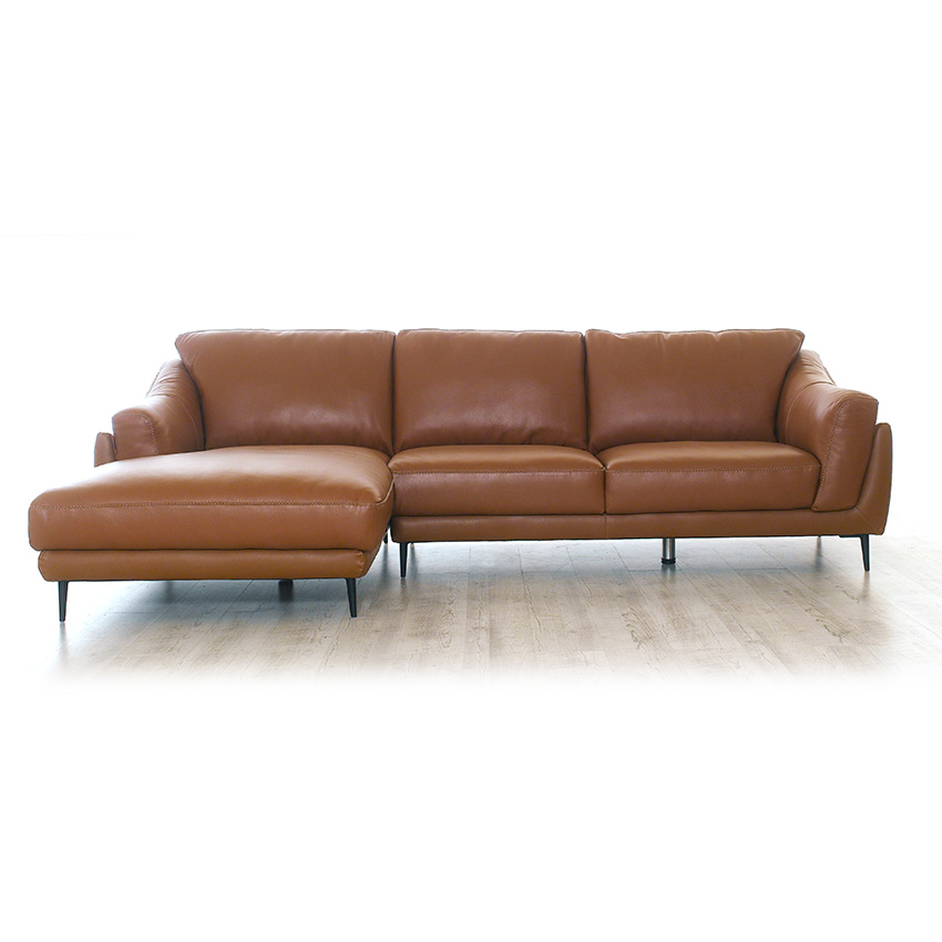 <b> Masseto-Camel </b><br> Couch Leather Sofa - LAF Only