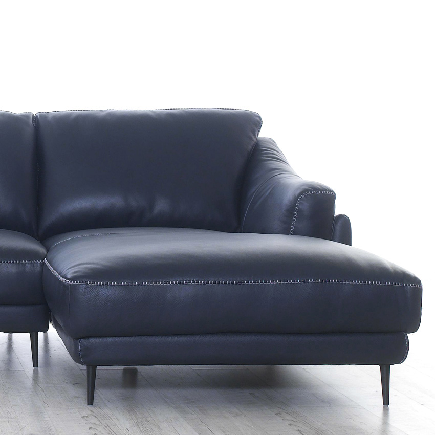 <b> Masseto-Navy </b><br> Couch Leather Sofa < LAF only>