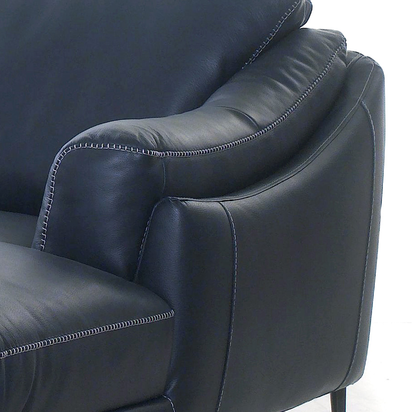 <b> Masseto-Navy </b><br> Couch Leather Sofa < LAF only>