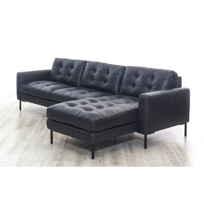 <b> 10320-Midnight -Chaise </b> Leather Sofa (LAF Only)