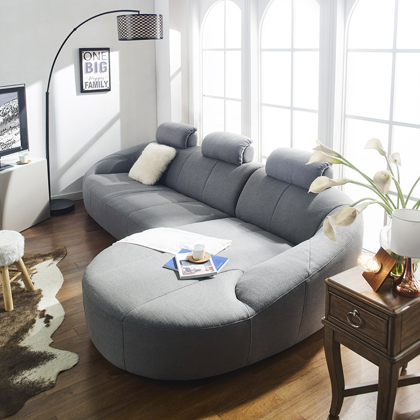 <b>10254 Grey</b> Chaise Lounge Sofa