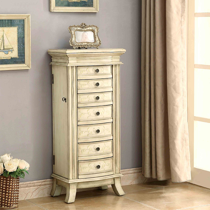 <b> 13659 <br> </b> Two Door, Seven Drawer Jewelry Armoire