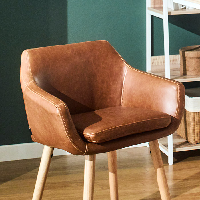 <b> Nora-PU-Counter </b> Wooden Chair