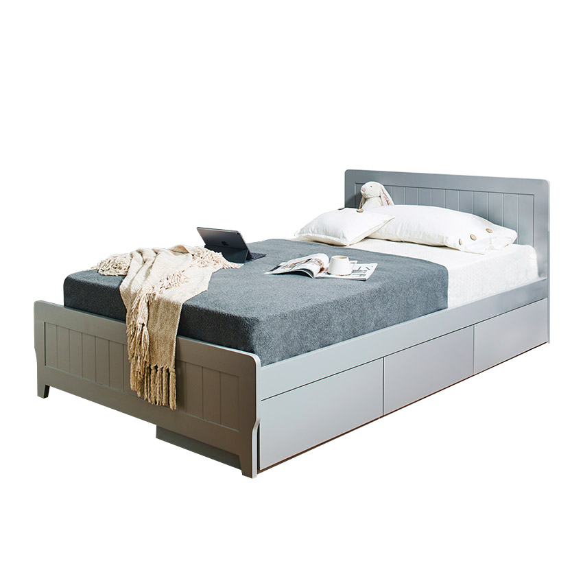 <b>Tara-Grey-1200</b>Single Storage Bed