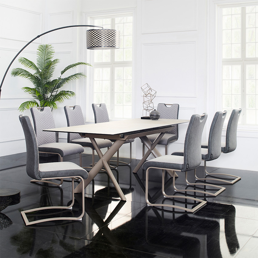 <b> HT91019 </b> <font color=red>Ceramic</font> Dining Set <br> (1 Table + 6 Chairs)