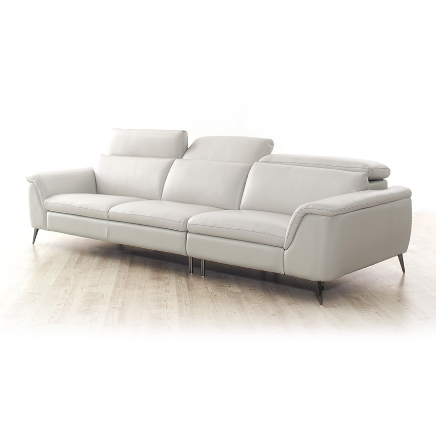 <b>10458-Light Grey</b>Leather Sofa