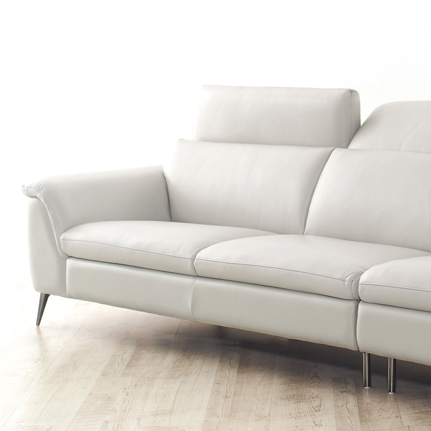 <b>10458-Light Grey</b>Leather Sofa