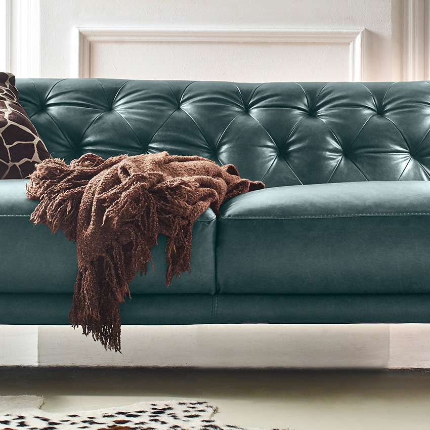 <b>11810-Green</b>Leather Sofa