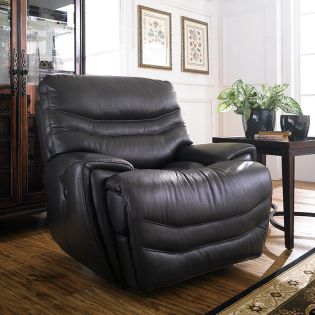  E543-Black  Automatic Leather Recliner