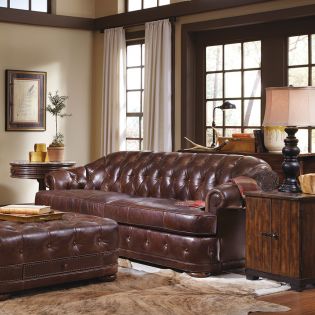  505501-5004 Kennedy  Chesterfield Leather Sofa