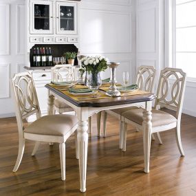  D7611-4  Dining Set (1 Table + 4 Chairs)
