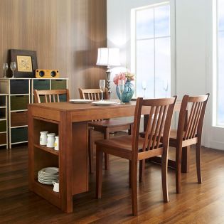  DT880-4-Oak  Dining Set (1 Table + 4 Chairs)