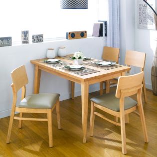  Kathy Wood-4C-Natural  Dining Set (1 Table + 4 Chairs)