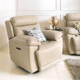 E1460-TaupeLeather Recliner Chair