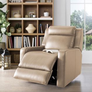  E322 Ivory Leather Recliner Chair 