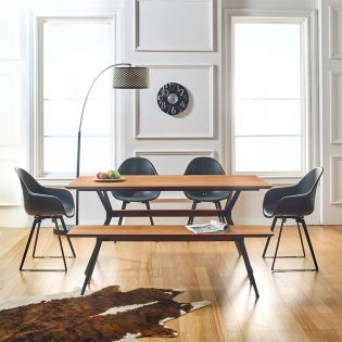  Ohio  Dining Set  (1 Table + 4 Chairs + 1 Bench)