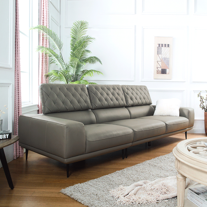  M8976-Grey  Leather Sofa