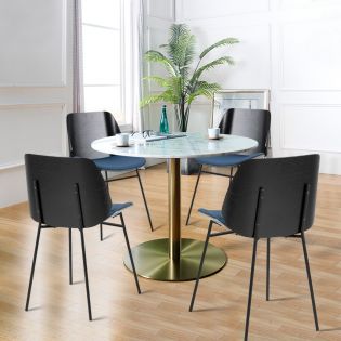 Corby-4-AKS   대리석 Dining Set   (1 Table + 4 Chairs) 